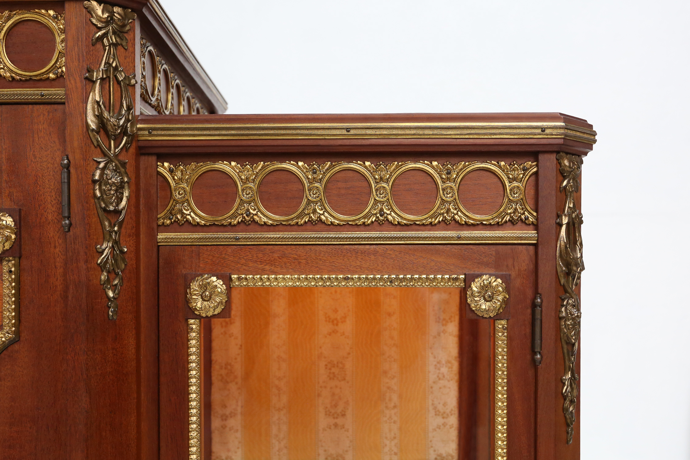 Rare Louis XVI display cabinet in marquetry with light, France ca. 1850thumbnail